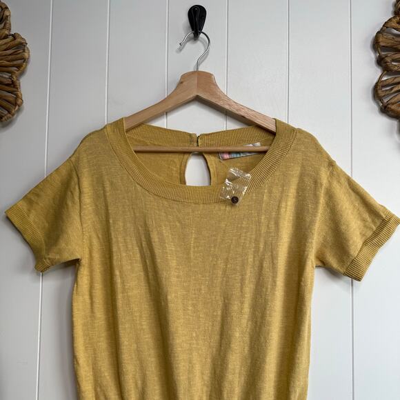 Free People romper knit cotton linen elastic waist boho summer stretchy Small - Picture 6 of 10